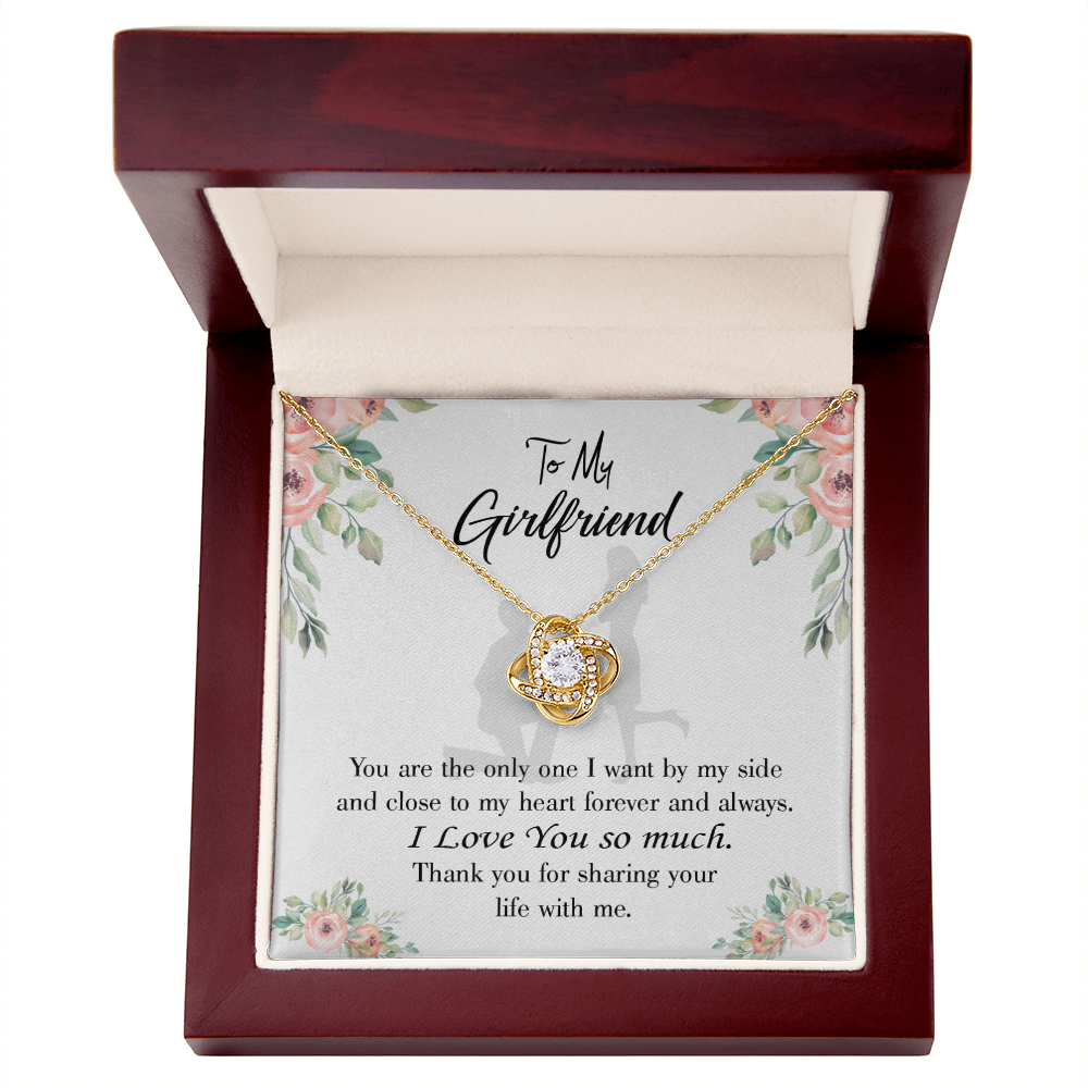 To My Girlfriend By My Side Infinity Knot Necklace Message Card-Express Your Love Gifts