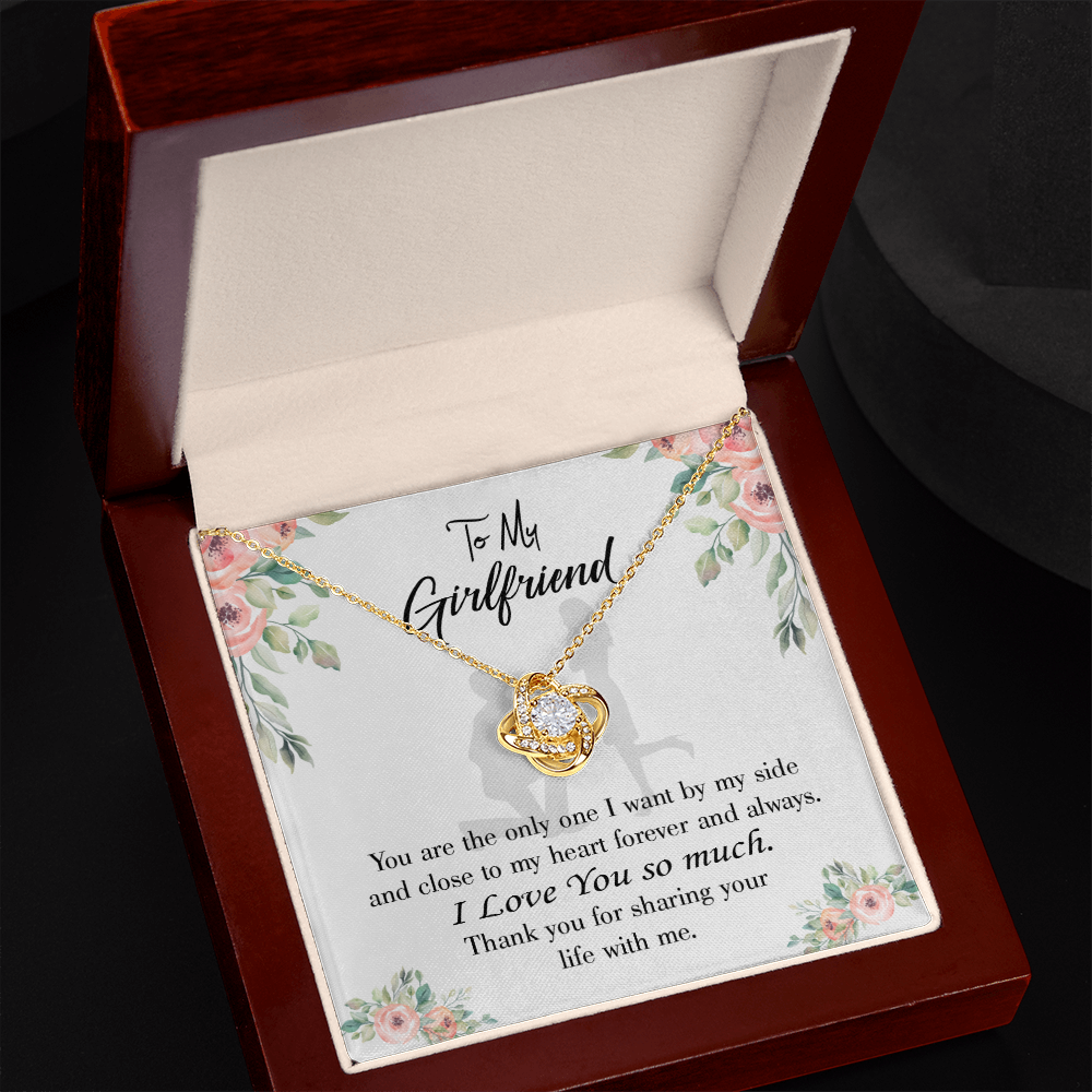 To My Girlfriend By My Side Infinity Knot Necklace Message Card-Express Your Love Gifts