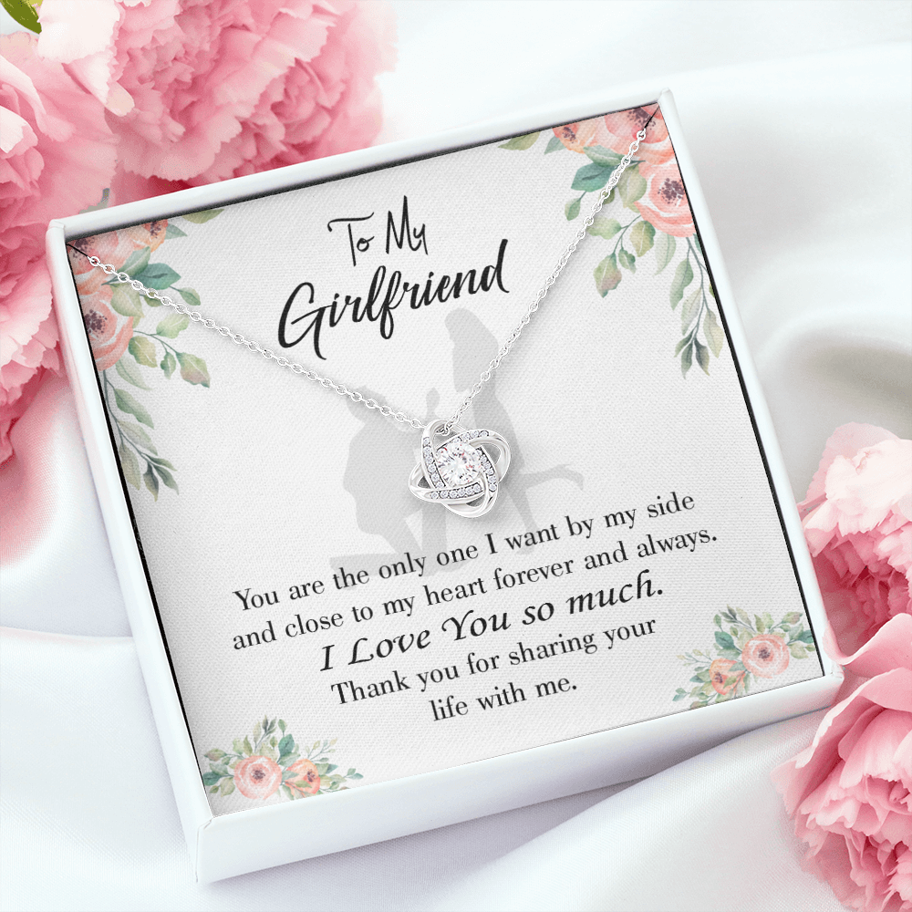 To My Girlfriend By My Side Infinity Knot Necklace Message Card-Express Your Love Gifts