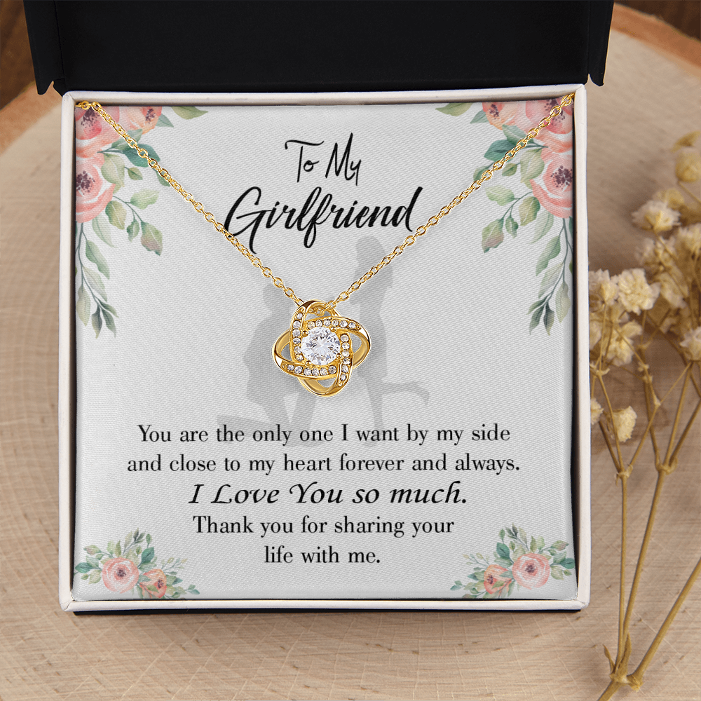 To My Girlfriend By My Side Infinity Knot Necklace Message Card-Express Your Love Gifts