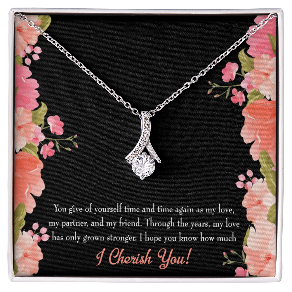 To My Girlfriend Cherish You Alluring Ribbon Necklace Message Card-Express Your Love Gifts