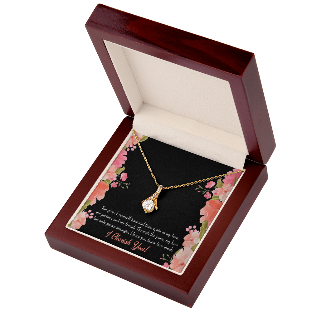 To My Girlfriend Cherish You Alluring Ribbon Necklace Message Card-Express Your Love Gifts