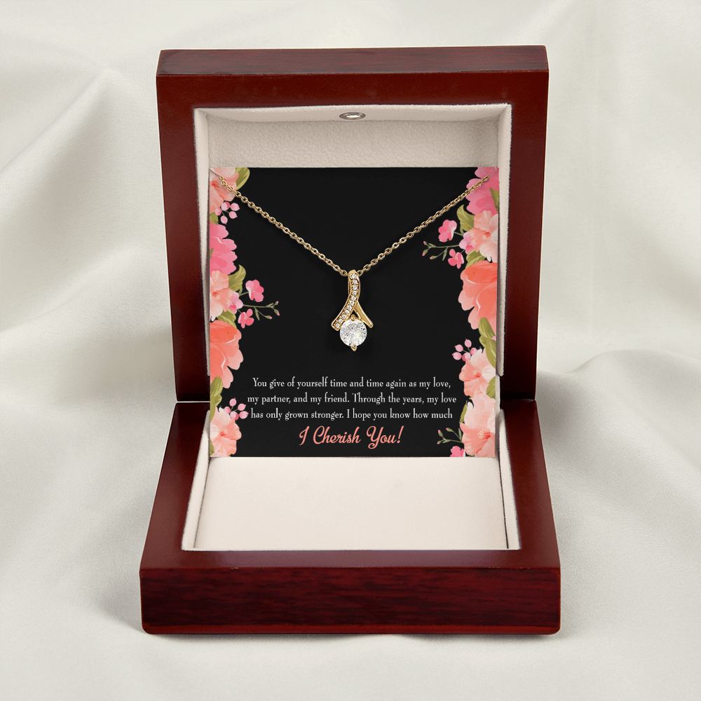 To My Girlfriend Cherish You Alluring Ribbon Necklace Message Card-Express Your Love Gifts