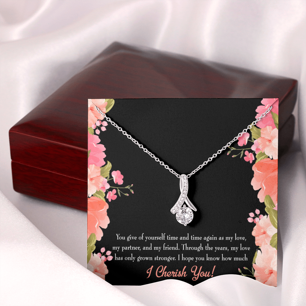 To My Girlfriend Cherish You Alluring Ribbon Necklace Message Card-Express Your Love Gifts