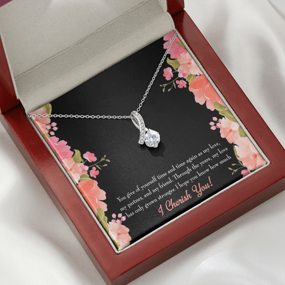 To My Girlfriend Cherish You Alluring Ribbon Necklace Message Card-Express Your Love Gifts