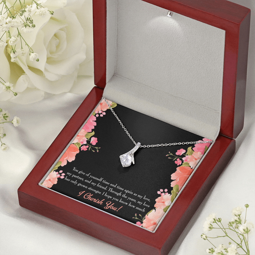 To My Girlfriend Cherish You Alluring Ribbon Necklace Message Card-Express Your Love Gifts