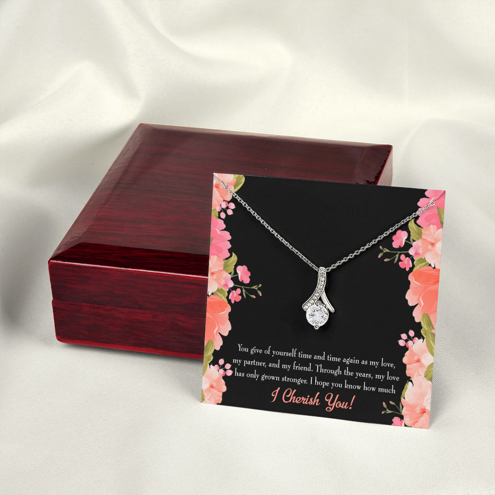To My Girlfriend Cherish You Alluring Ribbon Necklace Message Card-Express Your Love Gifts