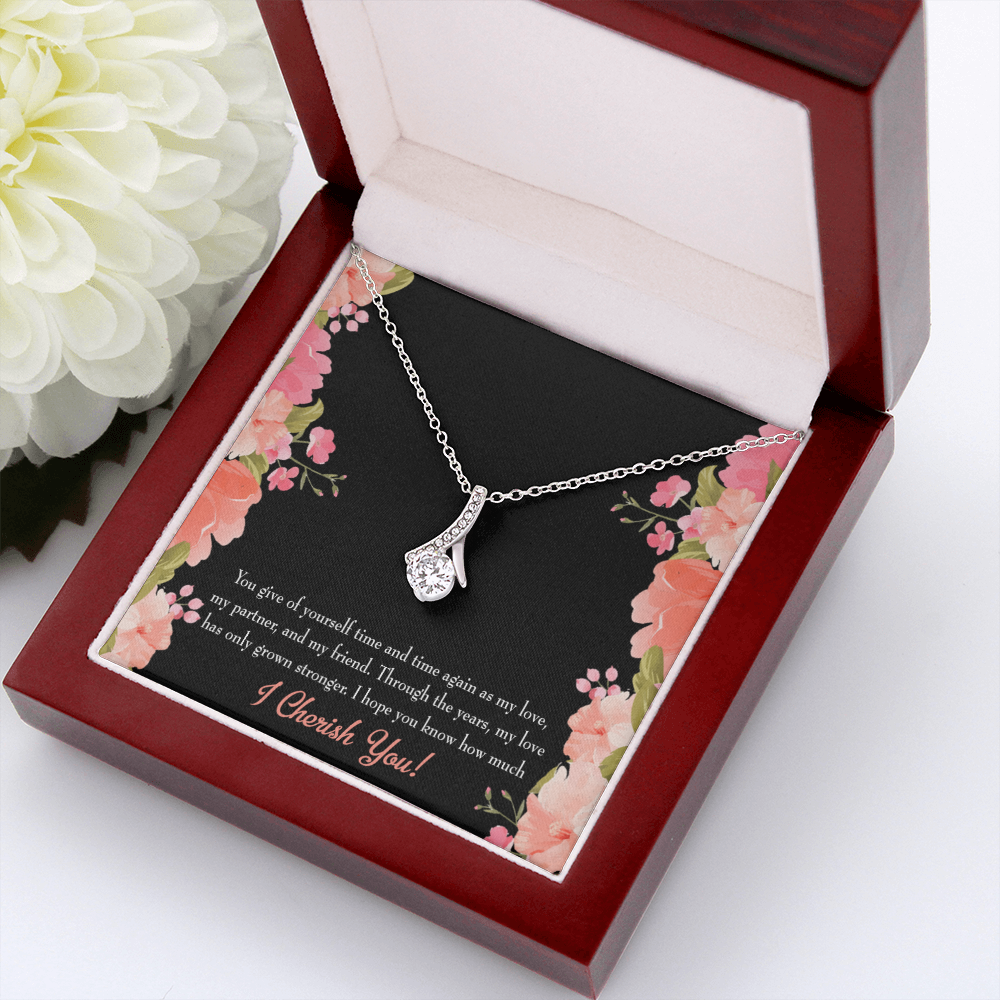 To My Girlfriend Cherish You Alluring Ribbon Necklace Message Card-Express Your Love Gifts