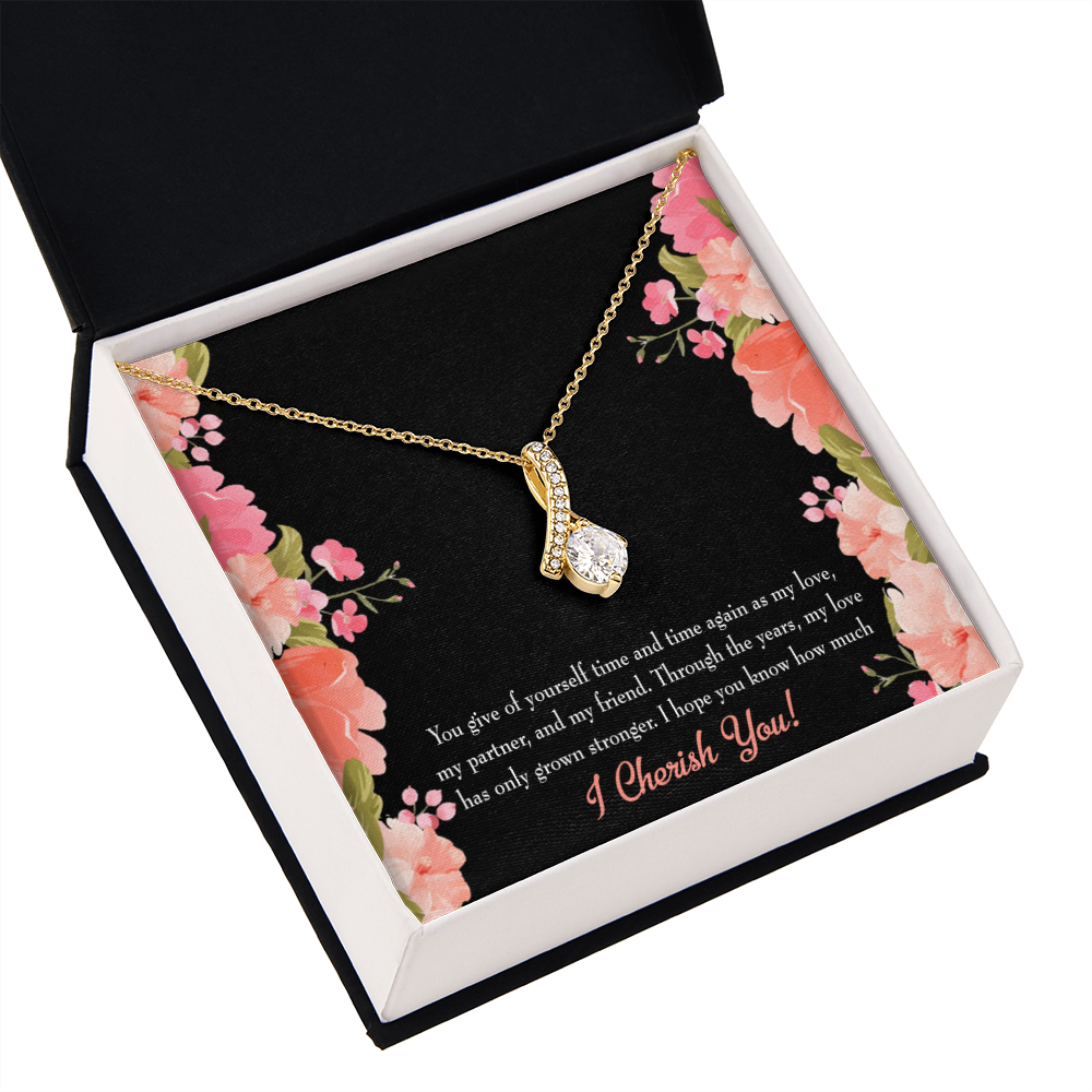 To My Girlfriend Cherish You Alluring Ribbon Necklace Message Card-Express Your Love Gifts