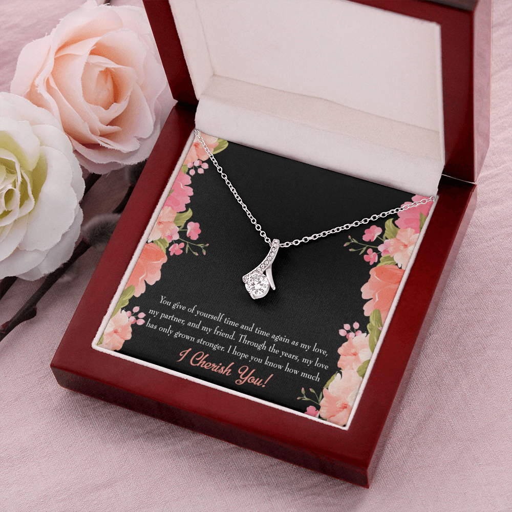 To My Girlfriend Cherish You Alluring Ribbon Necklace Message Card-Express Your Love Gifts
