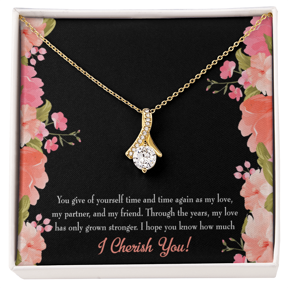 To My Girlfriend Cherish You Alluring Ribbon Necklace Message Card-Express Your Love Gifts