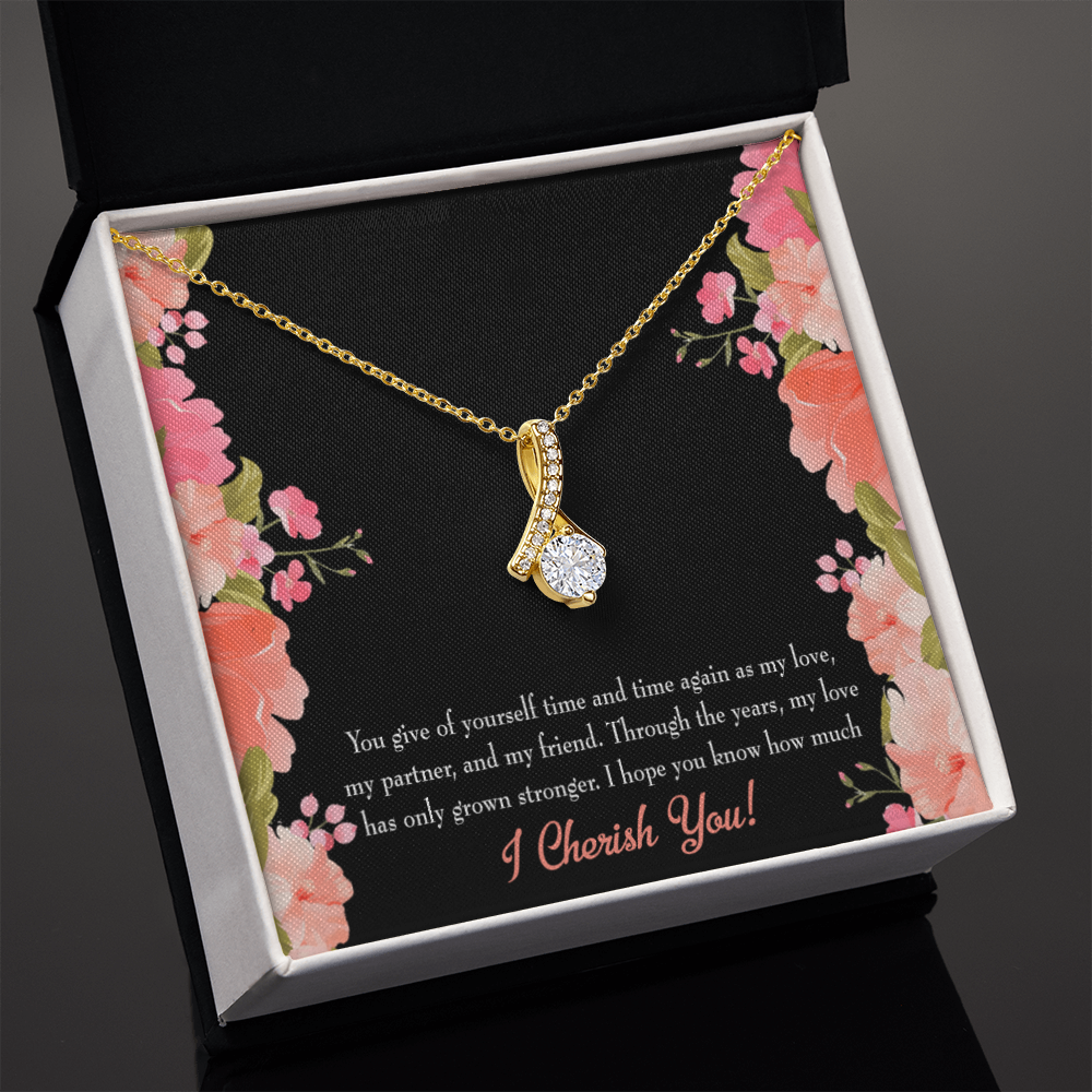 To My Girlfriend Cherish You Alluring Ribbon Necklace Message Card-Express Your Love Gifts