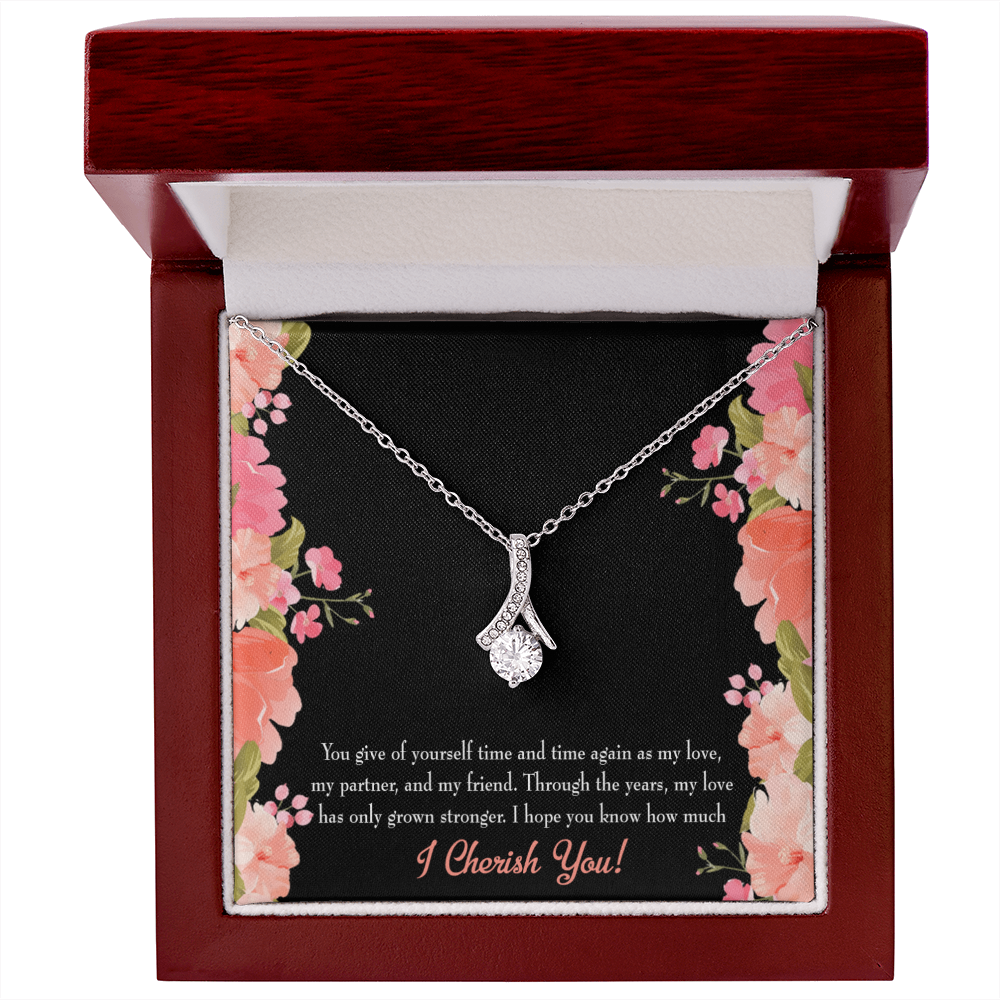 To My Girlfriend Cherish You Alluring Ribbon Necklace Message Card-Express Your Love Gifts