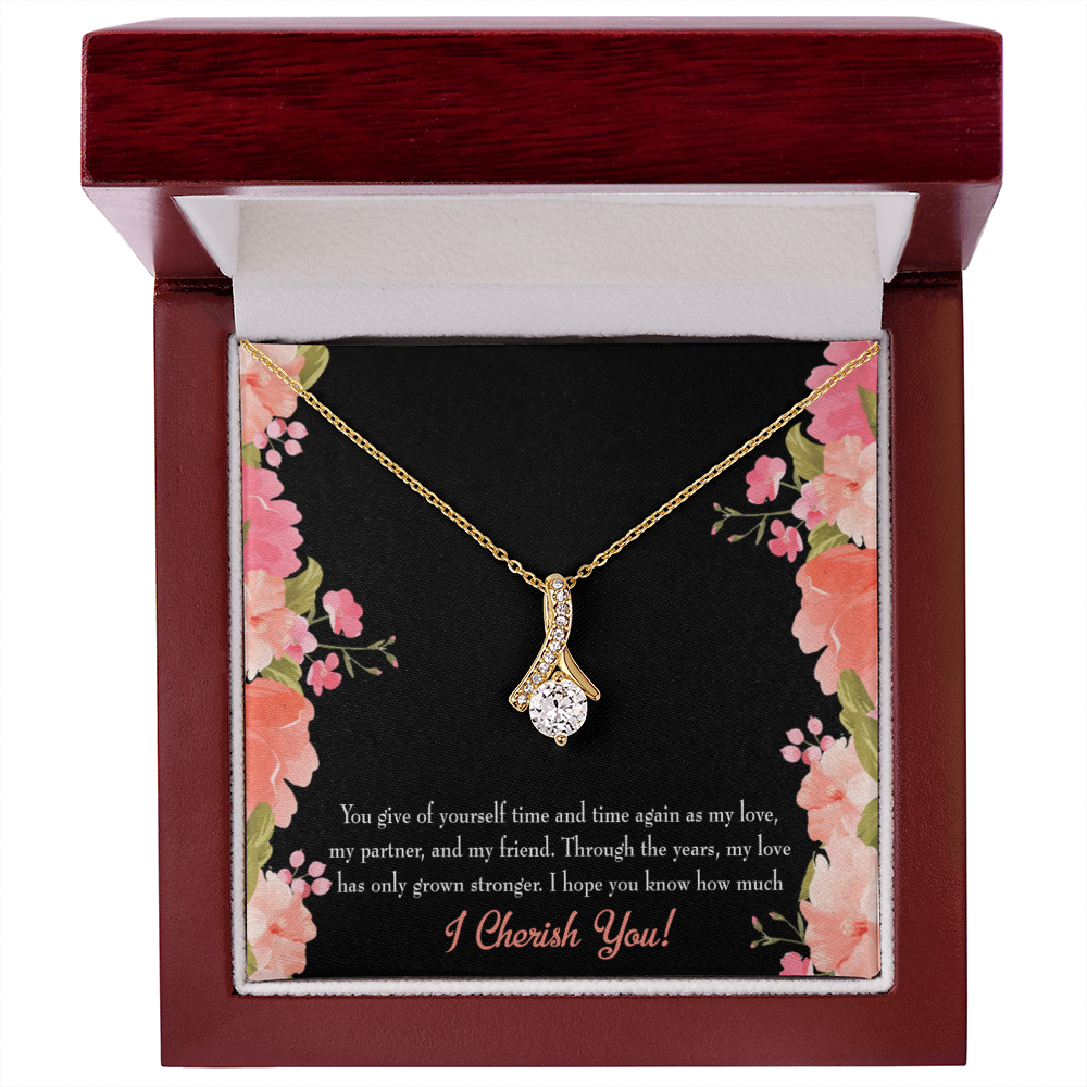 To My Girlfriend Cherish You Alluring Ribbon Necklace Message Card-Express Your Love Gifts