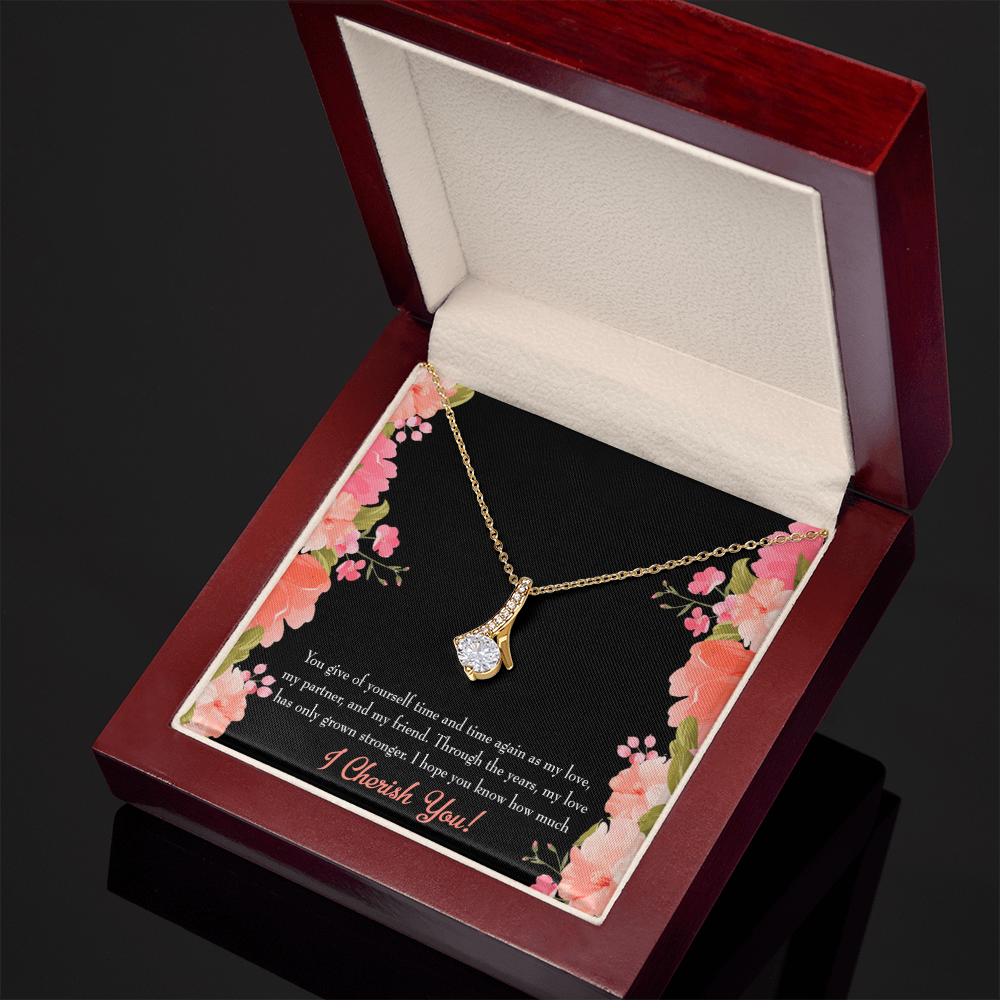 To My Girlfriend Cherish You Alluring Ribbon Necklace Message Card-Express Your Love Gifts