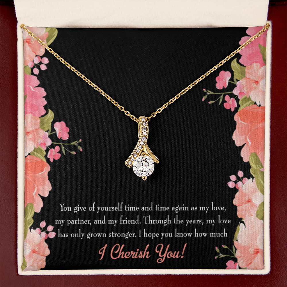 To My Girlfriend Cherish You Alluring Ribbon Necklace Message Card-Express Your Love Gifts