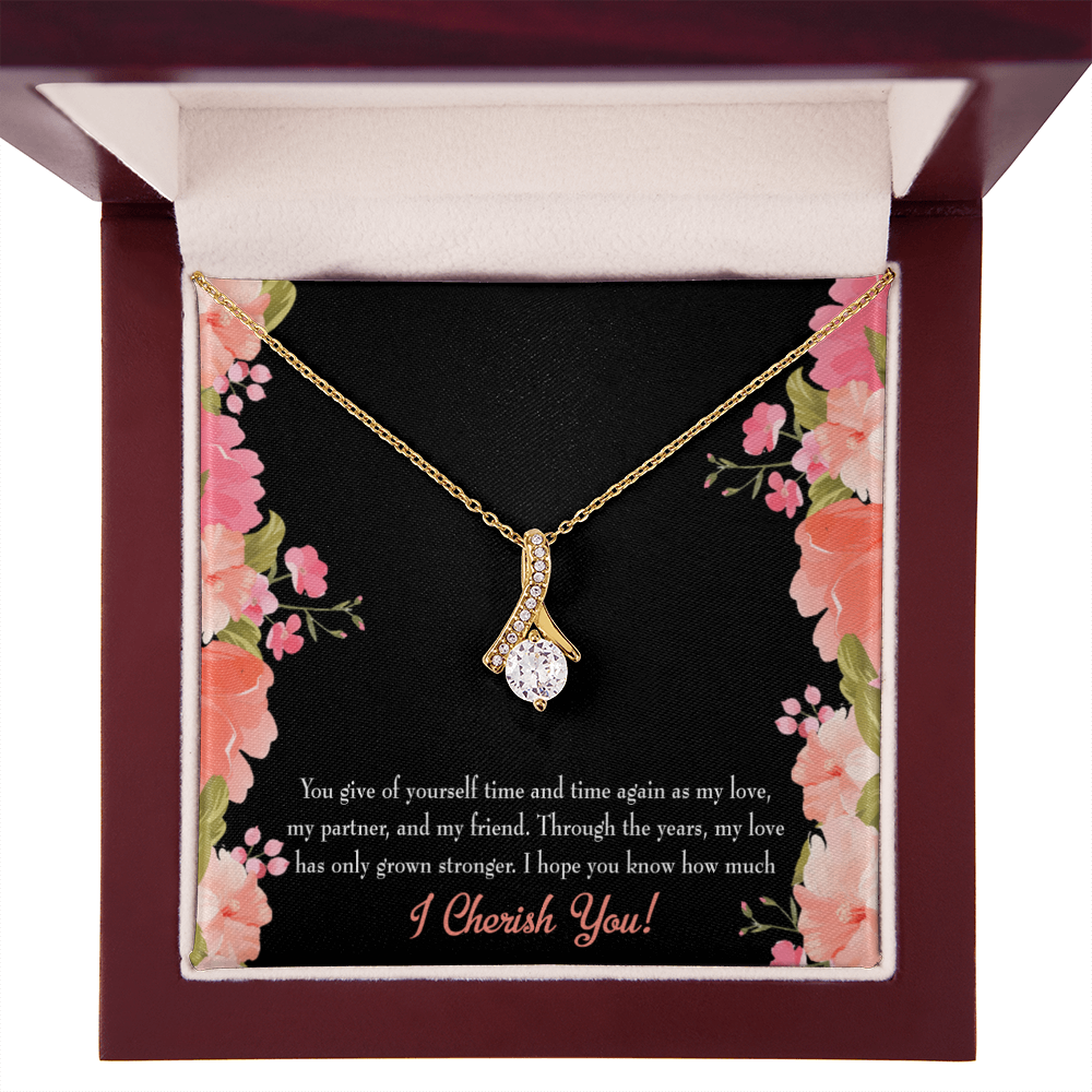To My Girlfriend Cherish You Alluring Ribbon Necklace Message Card-Express Your Love Gifts