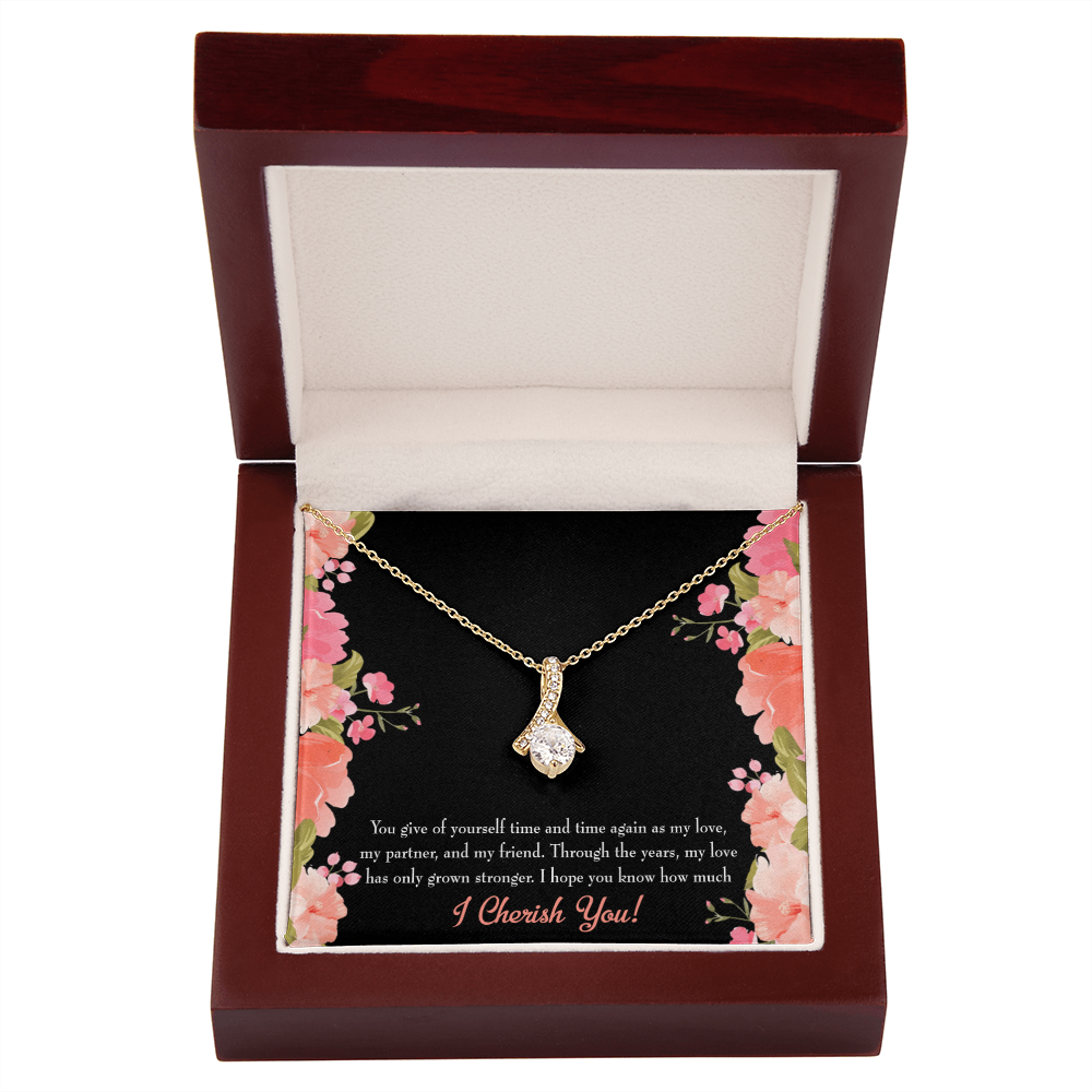 To My Girlfriend Cherish You Alluring Ribbon Necklace Message Card-Express Your Love Gifts