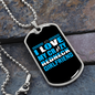 To My Girlfriend Crazy Redneck Girlfriend Blue Necklace Stainless Steel or 18k Gold Dog Tag 24" Chain-Express Your Love Gifts