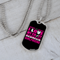 To My Girlfriend Crazy Redneck Girlfriend Pink Necklace Stainless Steel or 18k Gold Dog Tag 24" Chain-Express Your Love Gifts