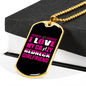 To My Girlfriend Crazy Redneck Girlfriend Pink Necklace Stainless Steel or 18k Gold Dog Tag 24" Chain-Express Your Love Gifts