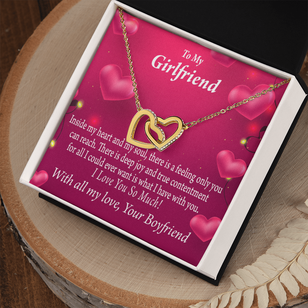 To My Girlfriend Deep Joy And True Contentment Inseparable Necklace-Express Your Love Gifts