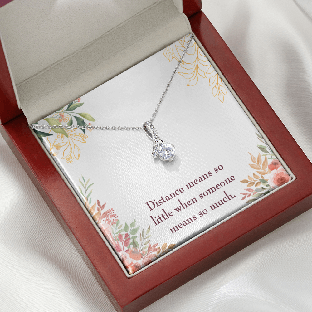 To My Girlfriend Distance Means so Little Alluring Ribbon Necklace Message Card-Express Your Love Gifts