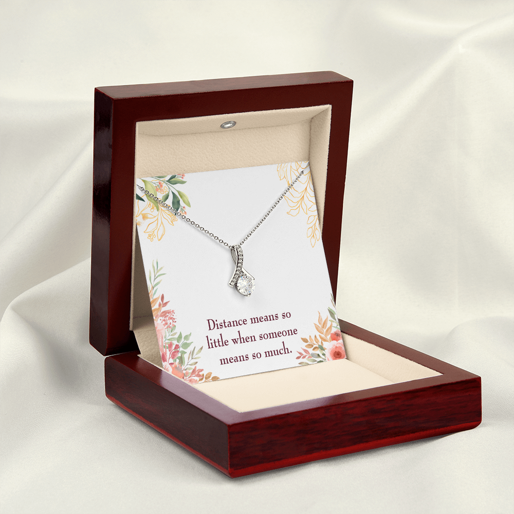 To My Girlfriend Distance Means so Little Alluring Ribbon Necklace Message Card-Express Your Love Gifts