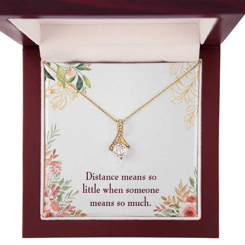 To My Girlfriend Distance Means so Little Alluring Ribbon Necklace Message Card-Express Your Love Gifts