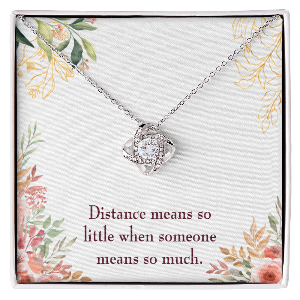 To My Girlfriend Distance Means so Little Infinity Knot Necklace Message Card-Express Your Love Gifts
