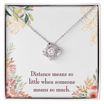 To My Girlfriend Distance Means so Little Infinity Knot Necklace Message Card-Express Your Love Gifts