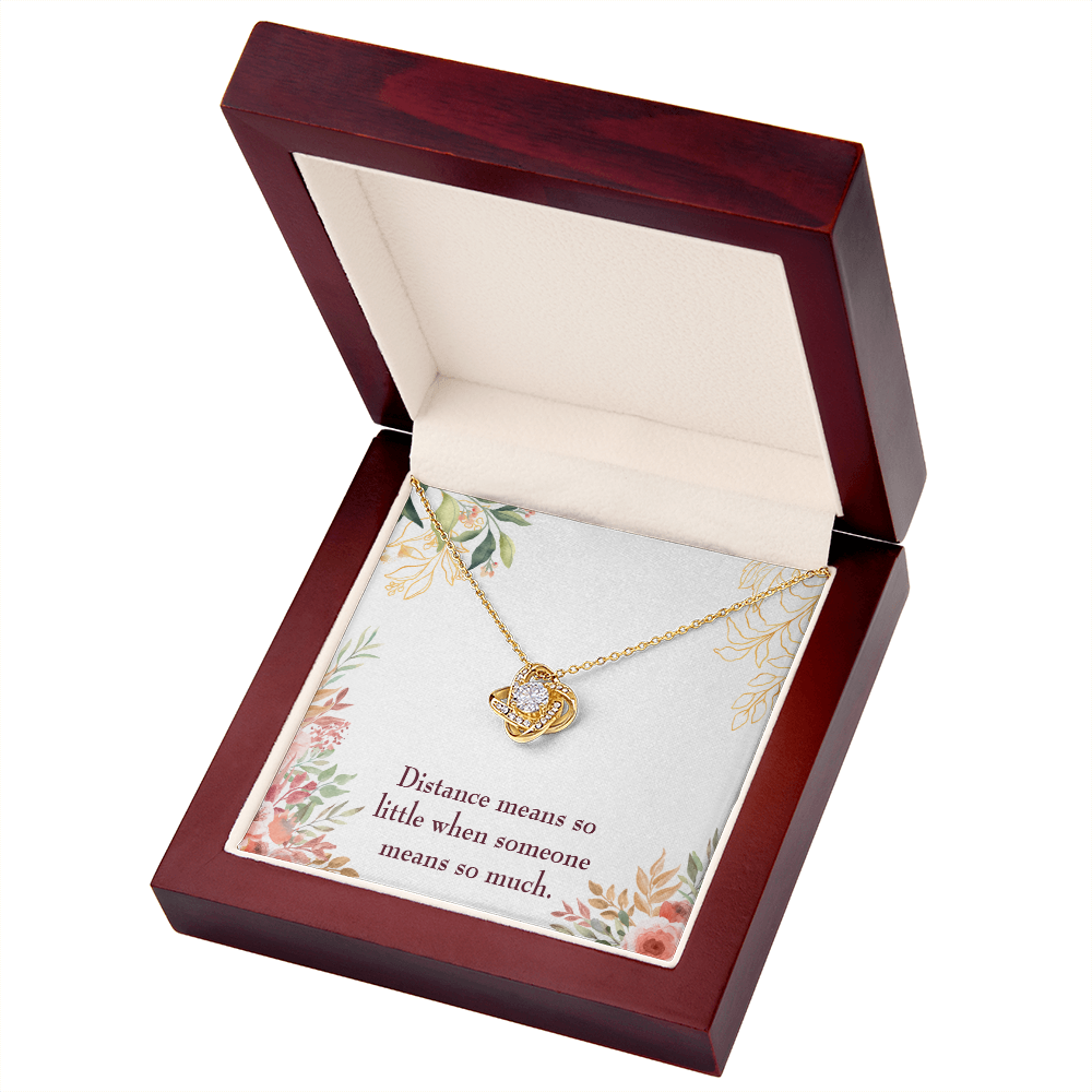 To My Girlfriend Distance Means so Little Infinity Knot Necklace Message Card-Express Your Love Gifts