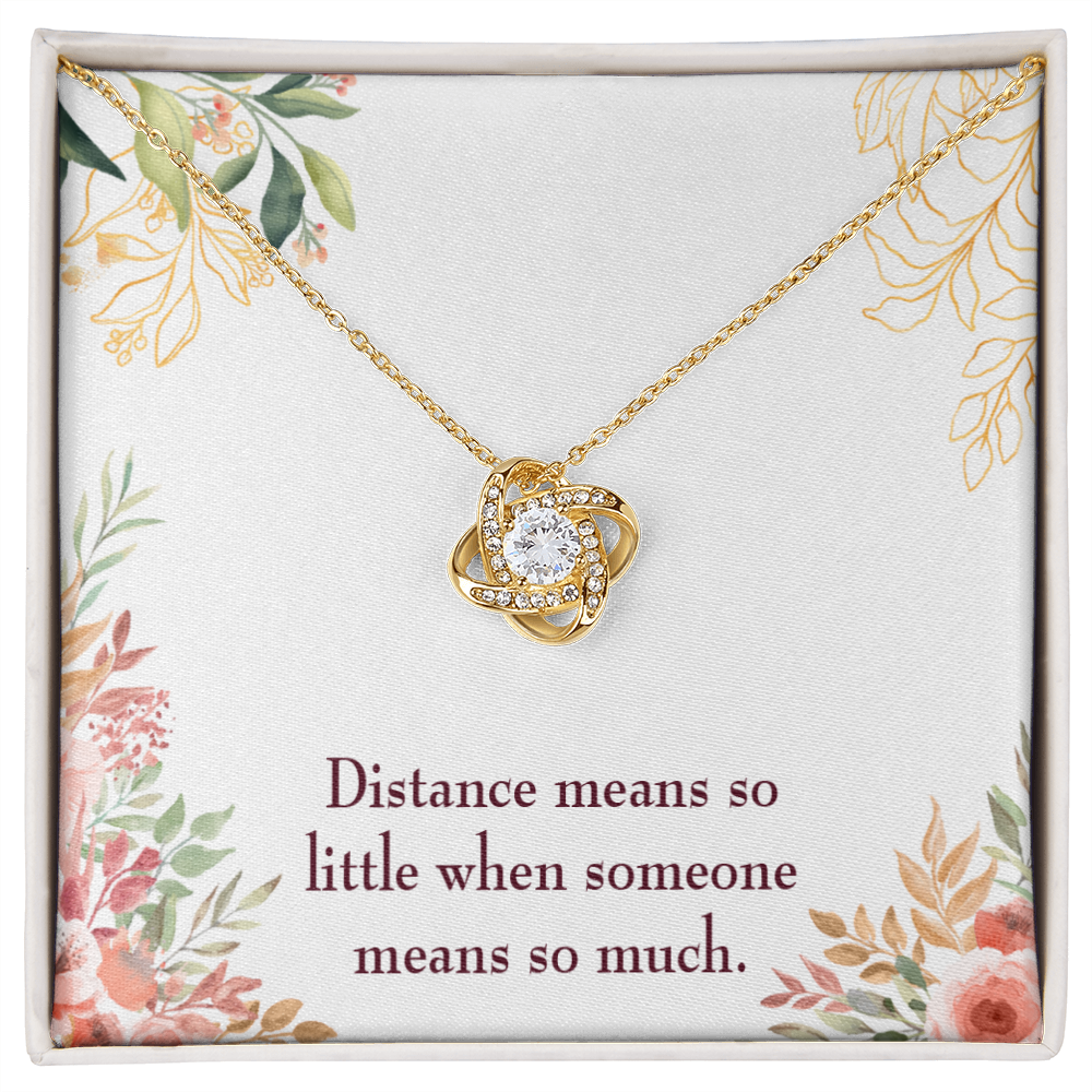To My Girlfriend Distance Means so Little Infinity Knot Necklace Message Card-Express Your Love Gifts