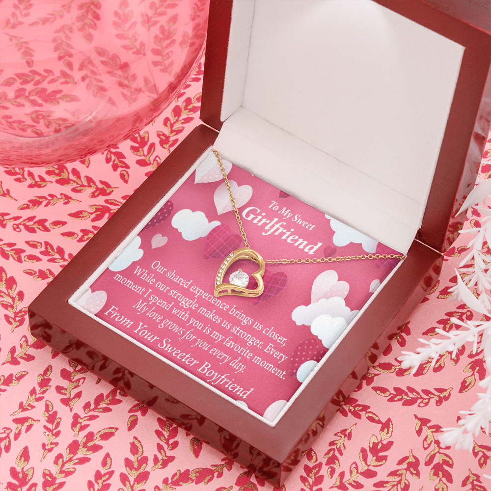 To My Girlfriend Every Moment Spent With You Girlfriend Card Forever Necklace w Message Card-Express Your Love Gifts