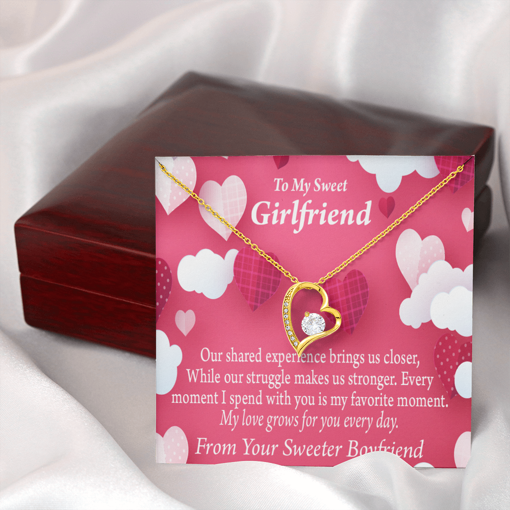 To My Girlfriend Every Moment Spent With You Girlfriend Card Forever Necklace w Message Card-Express Your Love Gifts