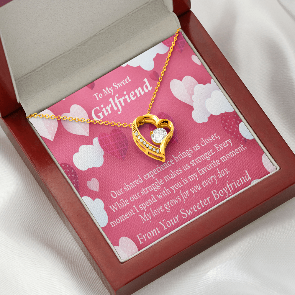 To My Girlfriend Every Moment Spent With You Girlfriend Card Forever Necklace w Message Card-Express Your Love Gifts