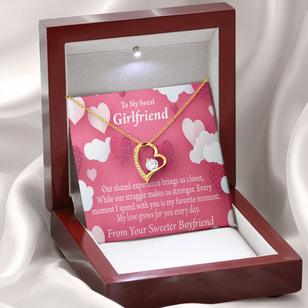 To My Girlfriend Every Moment Spent With You Girlfriend Card Forever Necklace w Message Card-Express Your Love Gifts