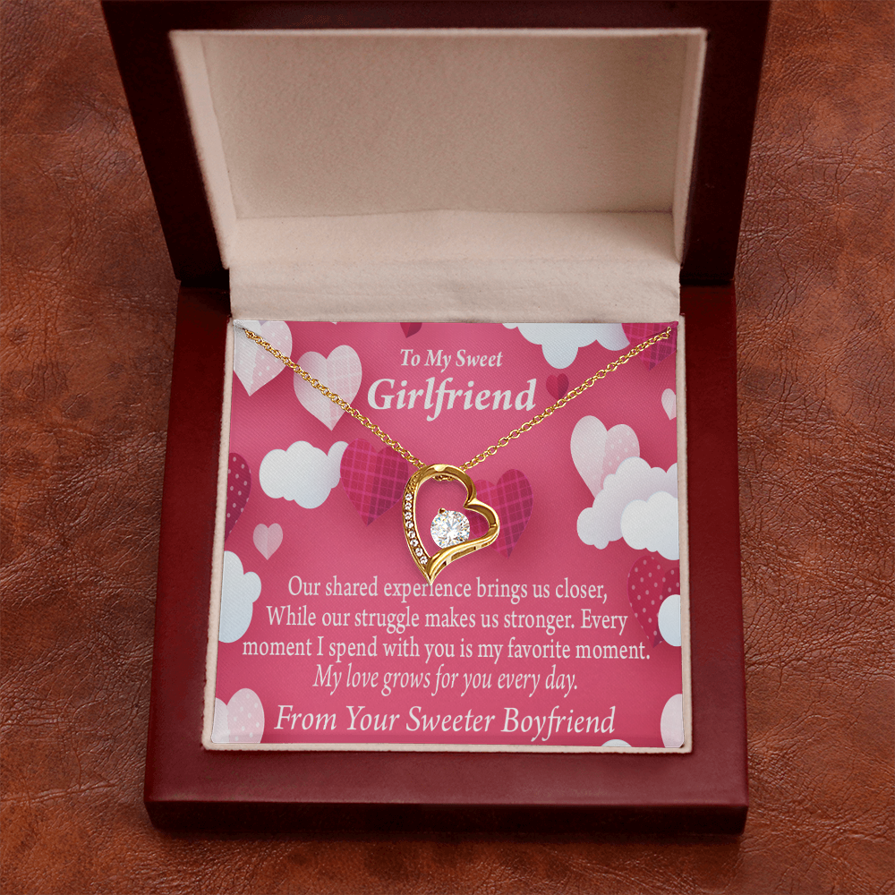 To My Girlfriend Every Moment Spent With You Girlfriend Card Forever Necklace w Message Card-Express Your Love Gifts