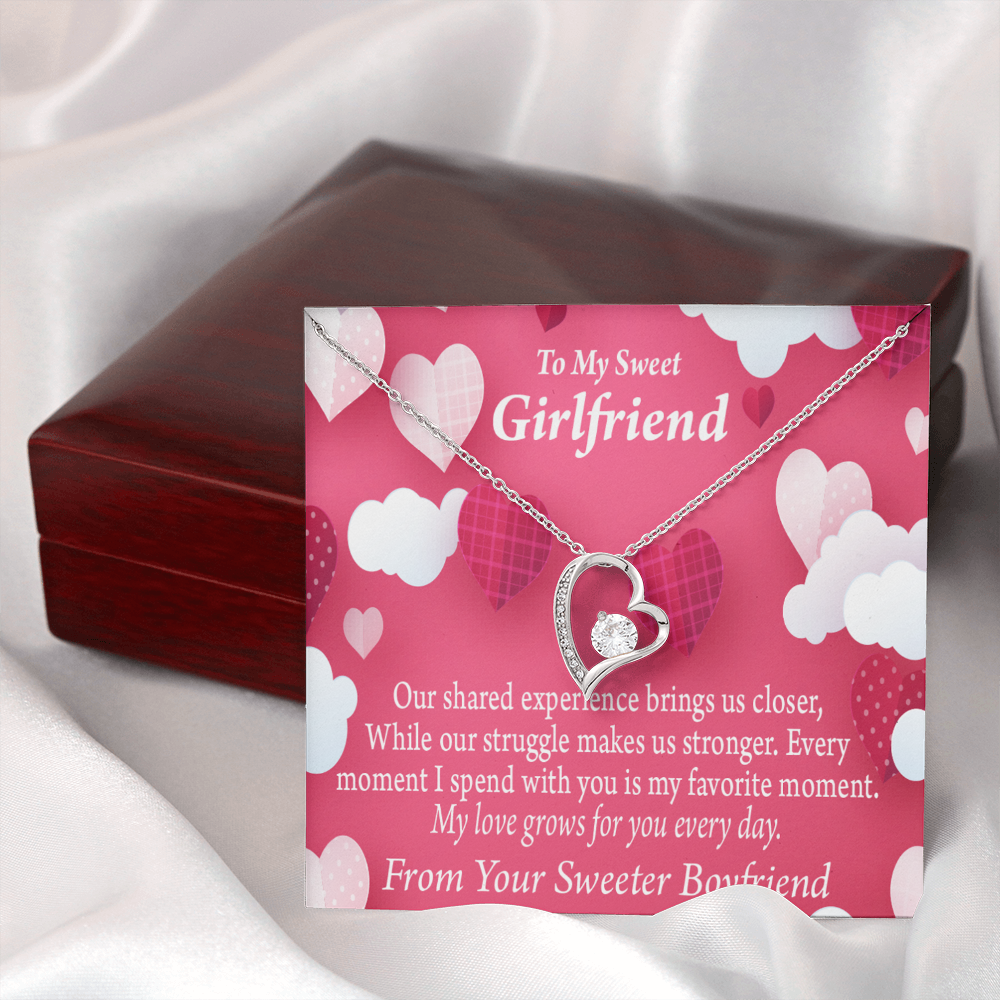 To My Girlfriend Every Moment Spent With You Girlfriend Card Forever Necklace w Message Card-Express Your Love Gifts