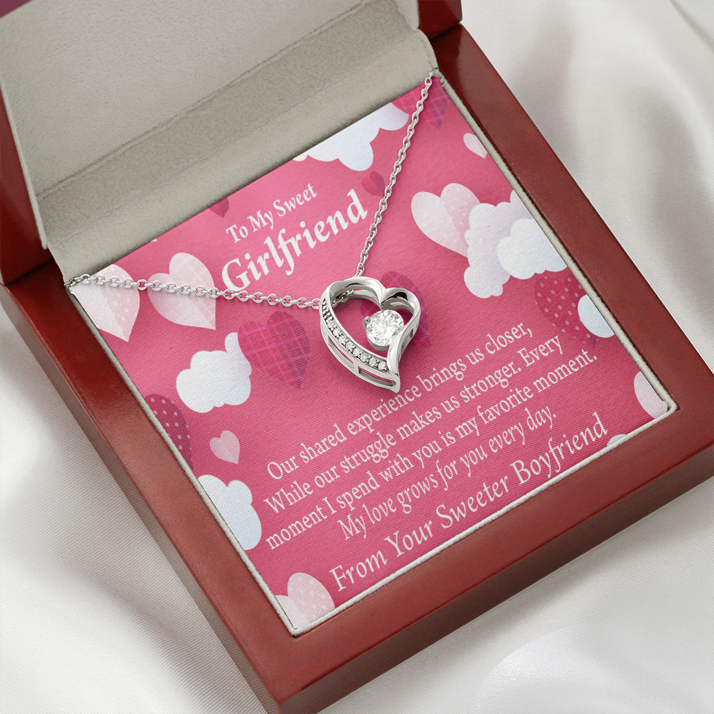 To My Girlfriend Every Moment Spent With You Girlfriend Card Forever Necklace w Message Card-Express Your Love Gifts