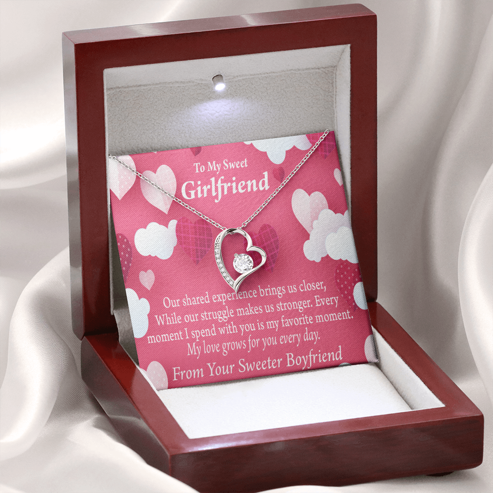 To My Girlfriend Every Moment Spent With You Girlfriend Card Forever Necklace w Message Card-Express Your Love Gifts