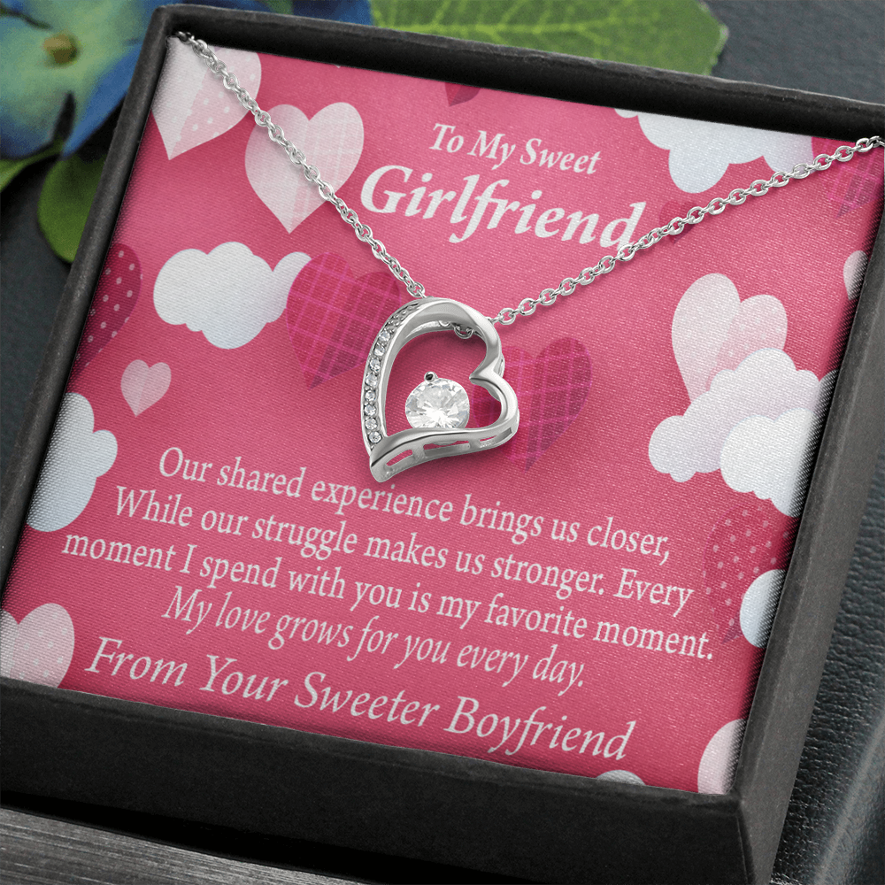 To My Girlfriend Every Moment Spent With You Girlfriend Card Forever Necklace w Message Card-Express Your Love Gifts