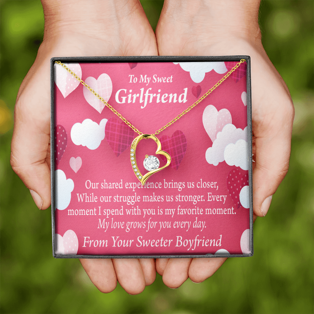 To My Girlfriend Every Moment Spent With You Girlfriend Card Forever Necklace w Message Card-Express Your Love Gifts