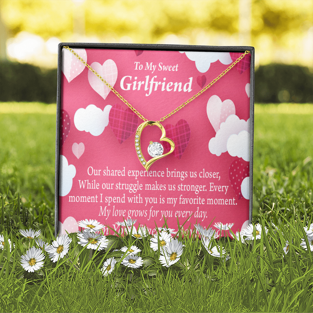 To My Girlfriend Every Moment Spent With You Girlfriend Card Forever Necklace w Message Card-Express Your Love Gifts