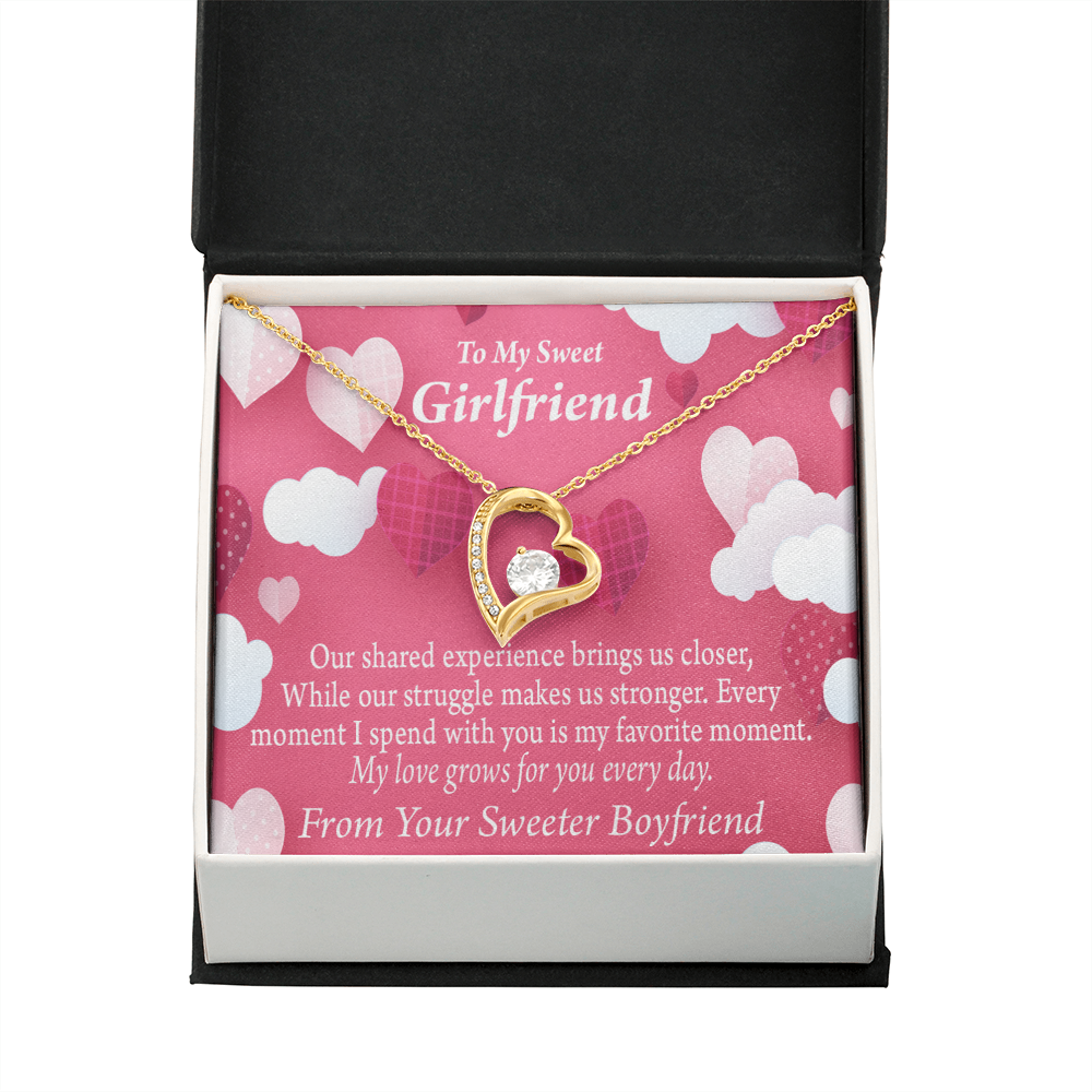 To My Girlfriend Every Moment Spent With You Girlfriend Card Forever Necklace w Message Card-Express Your Love Gifts