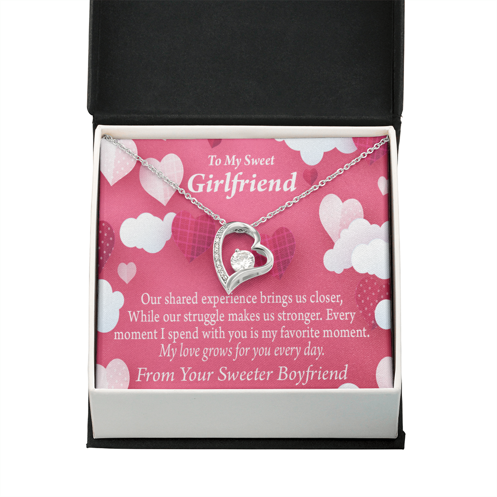 To My Girlfriend Every Moment Spent With You Girlfriend Card Forever Necklace w Message Card-Express Your Love Gifts