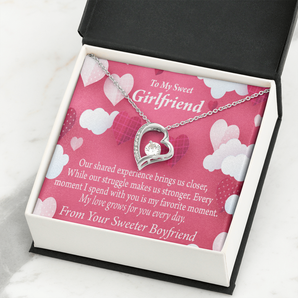 To My Girlfriend Every Moment Spent With You Girlfriend Card Forever Necklace w Message Card-Express Your Love Gifts