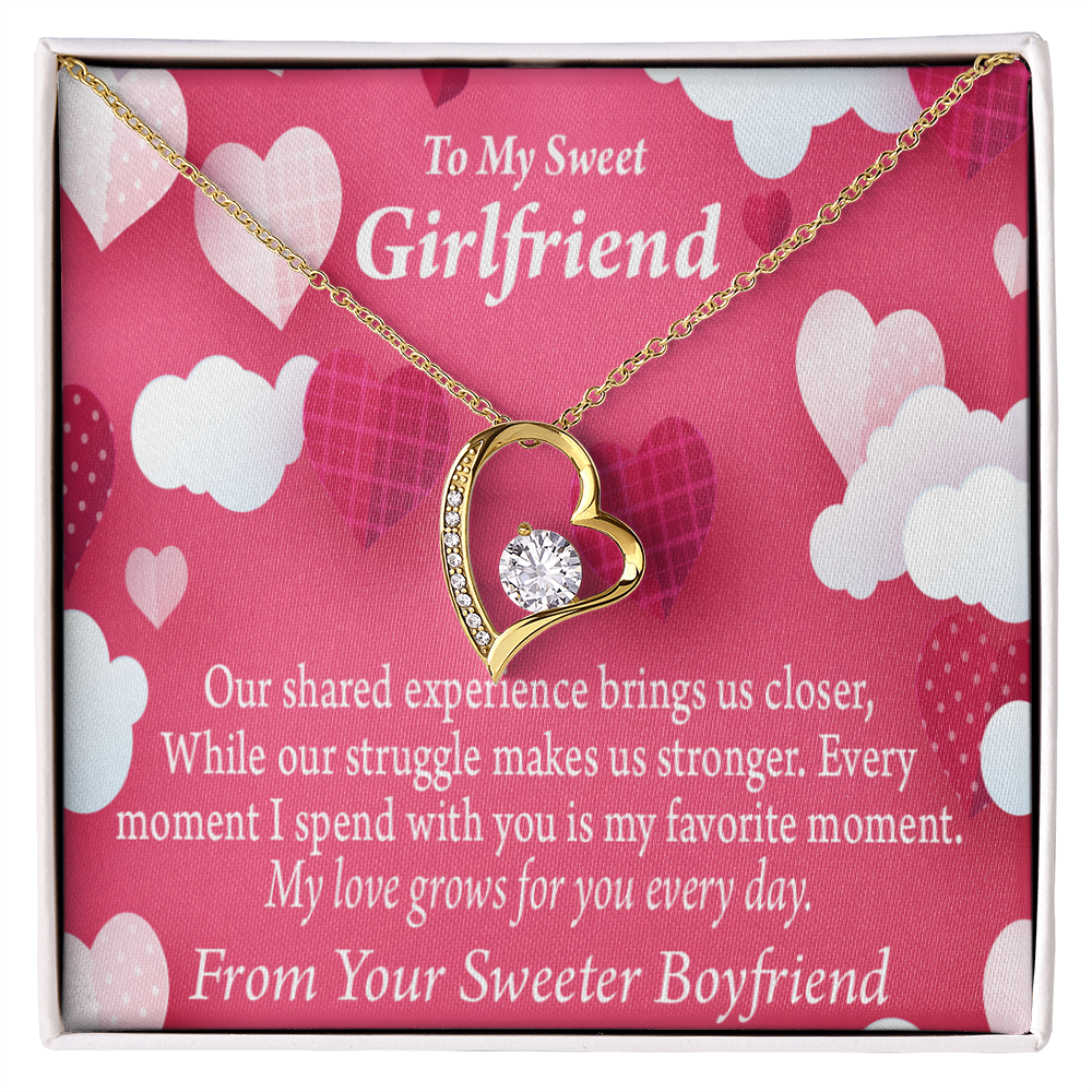 To My Girlfriend Every Moment Spent With You Girlfriend Card Forever Necklace w Message Card-Express Your Love Gifts
