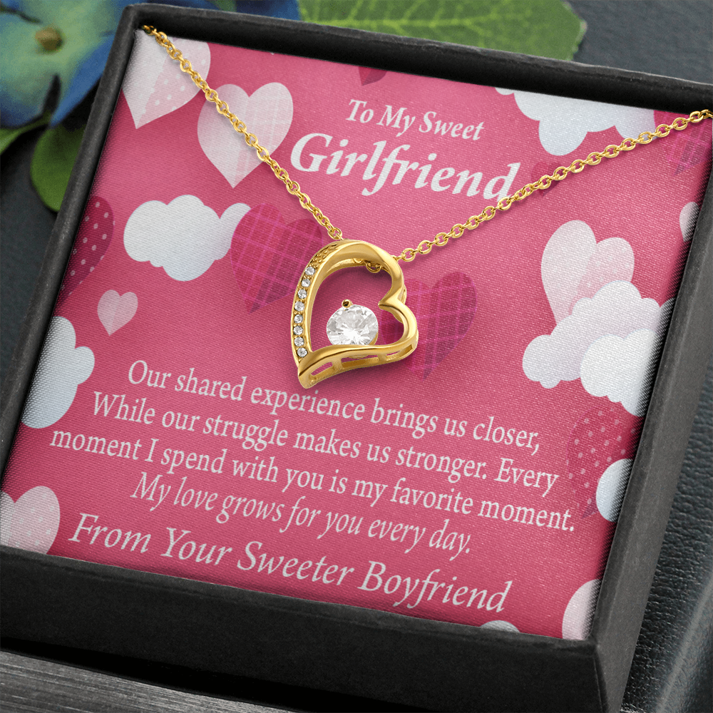 To My Girlfriend Every Moment Spent With You Girlfriend Card Forever Necklace w Message Card-Express Your Love Gifts