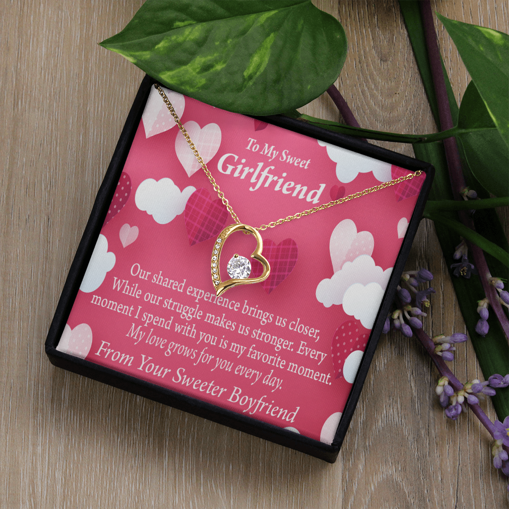 To My Girlfriend Every Moment Spent With You Girlfriend Card Forever Necklace w Message Card-Express Your Love Gifts